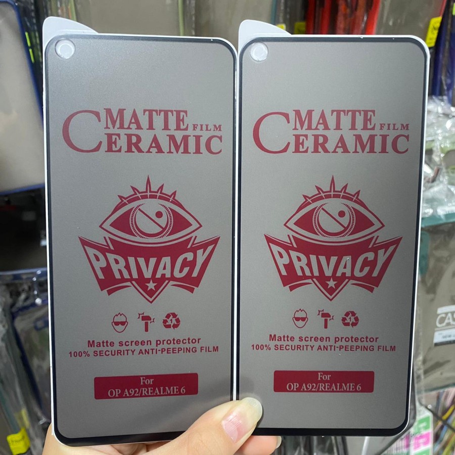 REALME 7 7 PRO 7i C17 ANTI GORES CERAMIC SPY PRIVACY HITAM GELAP MATTE ANTI MINYAK PLASTIK MIKA SCREEN GUARD FULL COVER PELINDUNG LAYAR