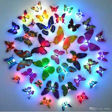 Lampu Hias Kupu Kupu LED Light 2 Warna - Hiasan Dinding Kamar Tidur bisa buat layangan koangan