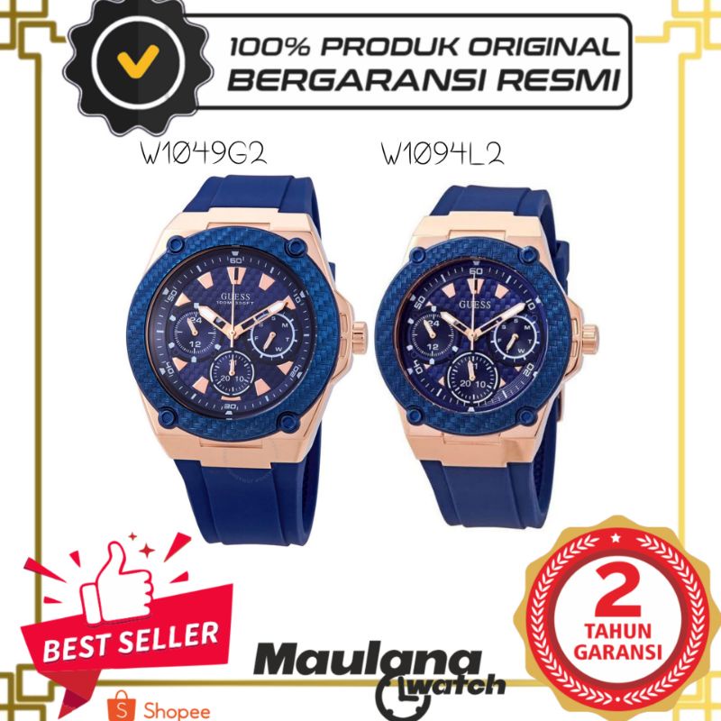 JAM TANGAN PRIA WANITA | RANTAI | KULIT | KARET | MURAH | GUESS - W1049G2/W1094L2 COUPLE ORI STRAP R