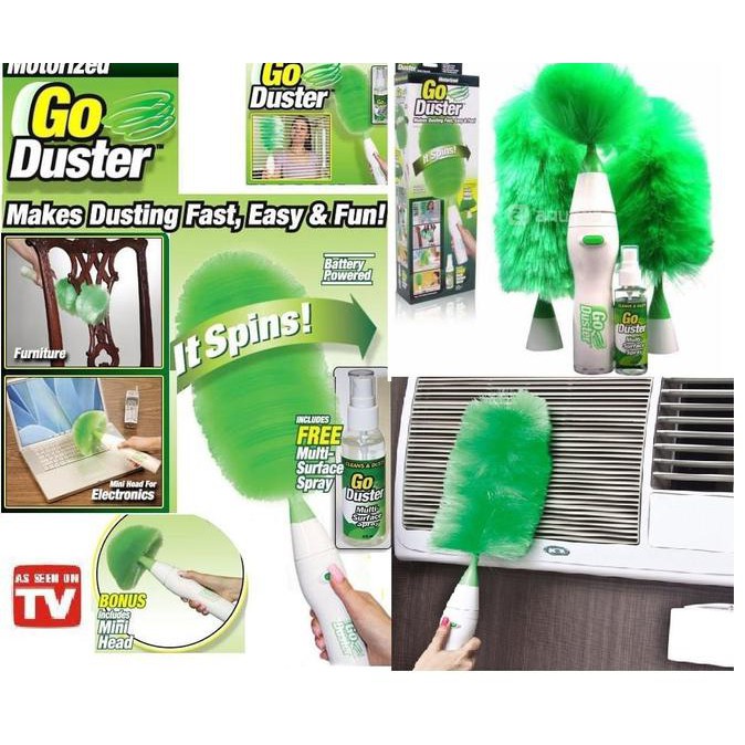 GO DUSTER - KEMOCENG PUTAR ELEKTRIK PEMBERSIH DEBU TERBARU