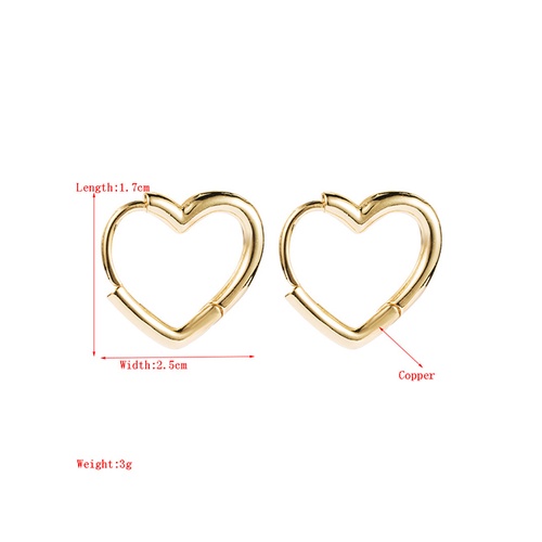 LRC Anting Tusuk Fashion Golden Brass 18k Gold Plated Love P64732