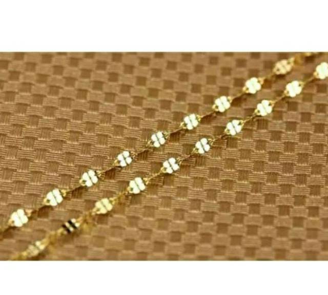 Kalung Titanium Wanita Gold Emas Pecah Kopi 45 Cm Shopee Indonesia