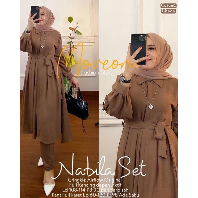 one set tunik wanita dewasa terbaru 2022 / nabila set