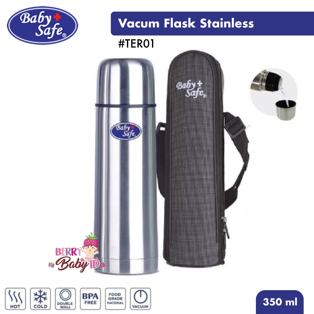 Baby Safe Vacuum Flask Stainless Steel 350ml Termos Botol Bayi TER01 Berry Mart