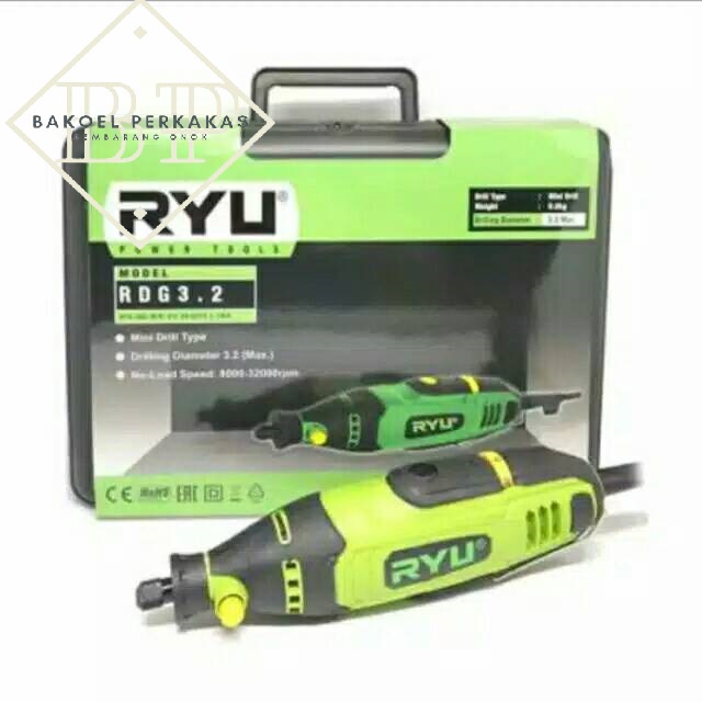 Mini Grinder Rotary Tools RYU RDG 3.2 mm SET 40 pcs Mesin Die Gerinda Drill Tuner Bor Kecil Flexible