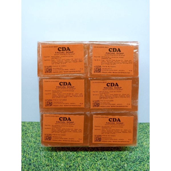 SABUN BATANG CDA OREN // FACIAL SOAP WITH PAPAYA SCENT ( ISI 12 PCS )