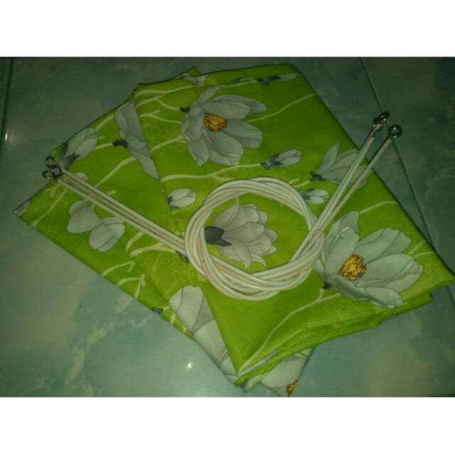 Gorden bawah kompor/gorden kolong dapur/gorden kolong meja dapur bahan katun panca camelia hijau