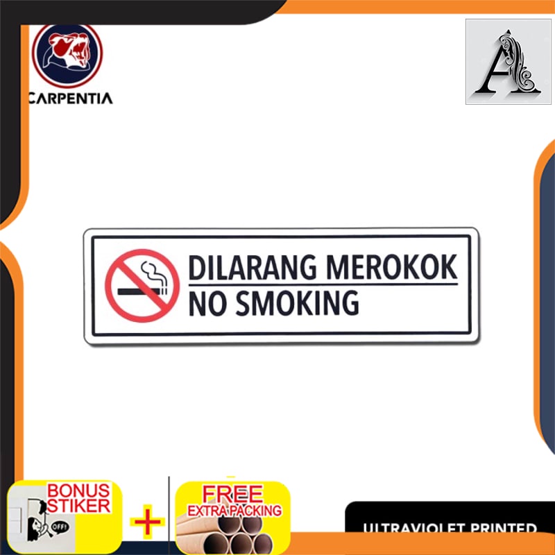 

Grosir Sign DILARANG MEROKOK / Kecil / Label Akrilik 24x7 cm / A - Putih