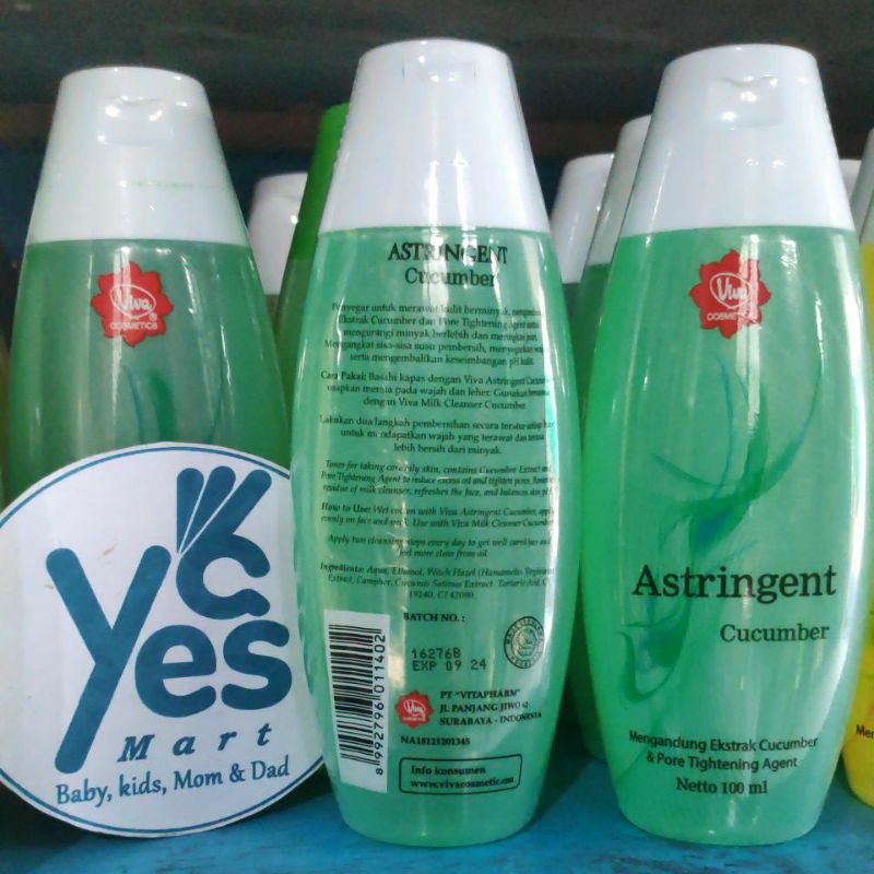 Viva Cosmetic 100 ml Face Tonic Fifa fiva toner Pembersih Wajah Muka Lemon Cucumber Green Tea Spirulina Bengkoang Original Reguler air mawar