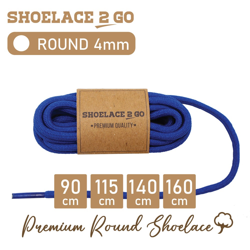 SHOELACE 2 GO PREMIUM TALI SEPATU BULAT ROUND - SR4 - J1 - BLUE - 4MM