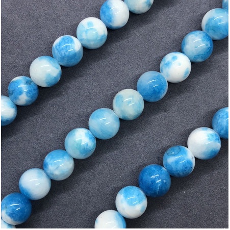 Bead Stone - Blue White Calsedon Jasper (10pcs)