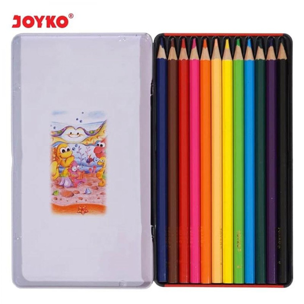 

Joyko 12 Color Pencils Tin Case CP-12TC Classic Colours Pensil Warna 12 Warna Klasik Wadah Kaleng