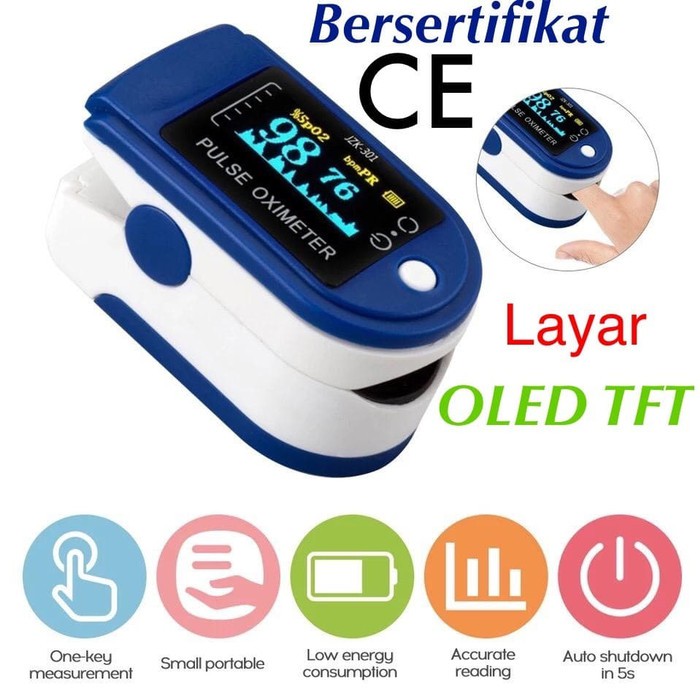 Pulse Oximeter Pengukur Detak Jantung Fingertip Kadar Oksigen Oxymeter Alat Pengukur Kadar Oksigen