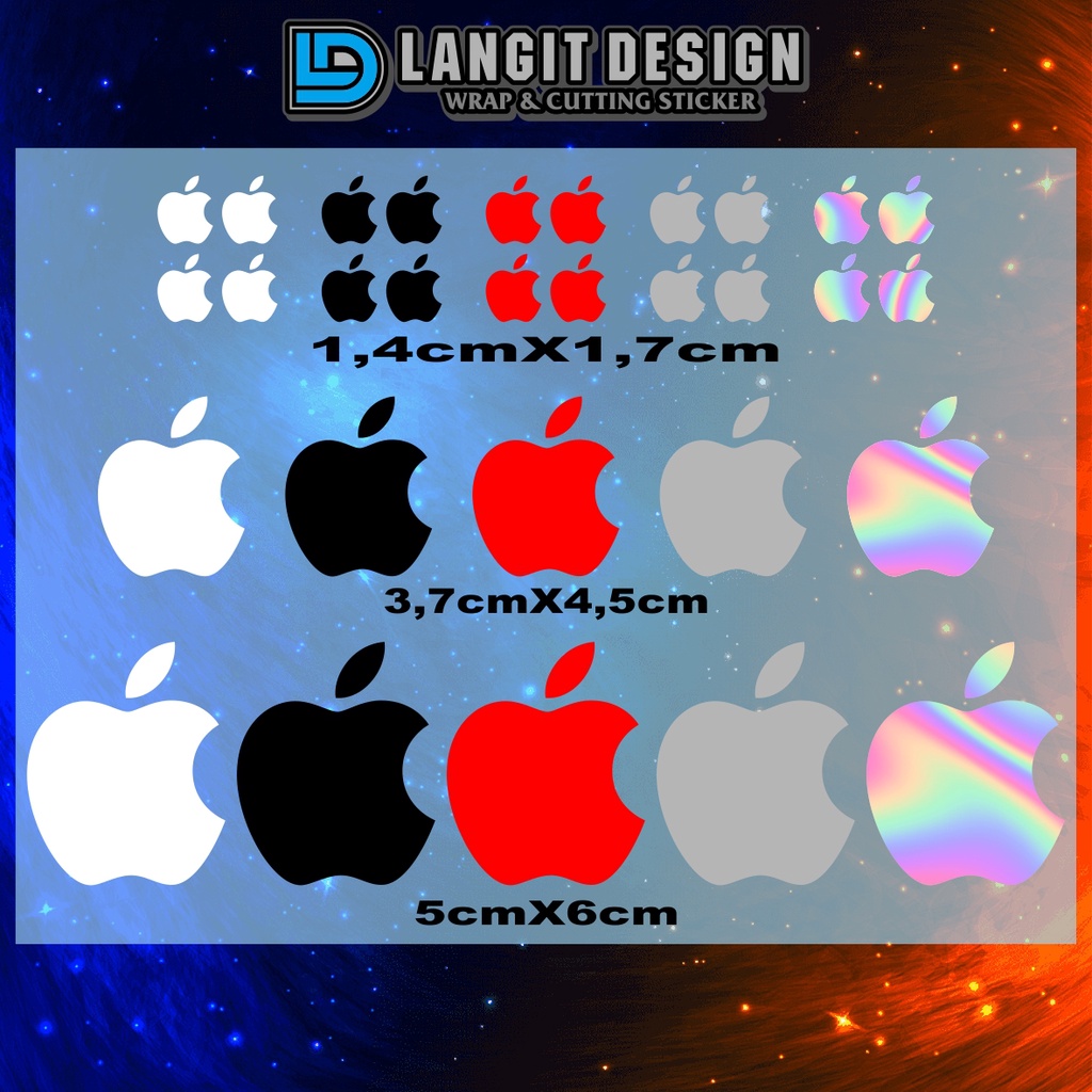 

stiker logo apple iphone