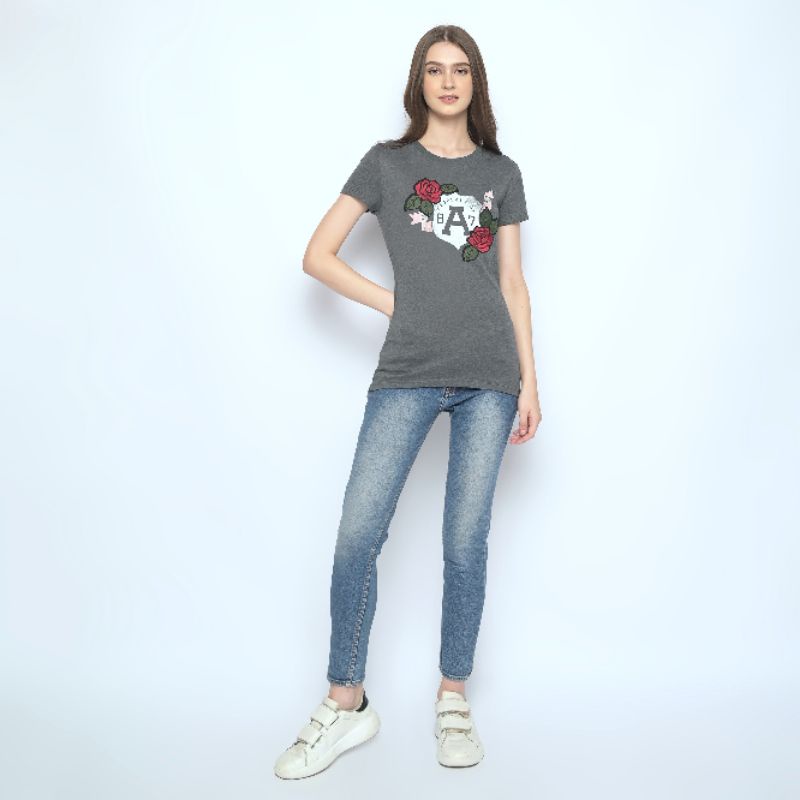 Asap Mawar - Kaos Wanita Lengan Pendek - Atasan kasual - T Shirt Bordir