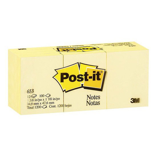 

Post It Sticky Notes Yellow 653 3M