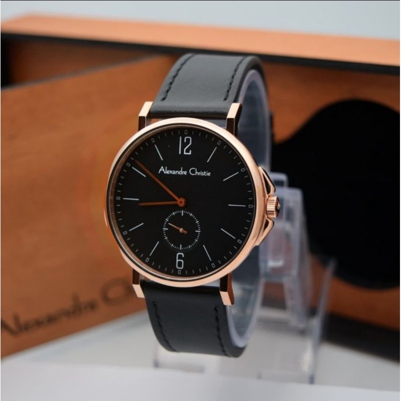 AC 8458 ladies leather / AC8458 black rosegold cewe original