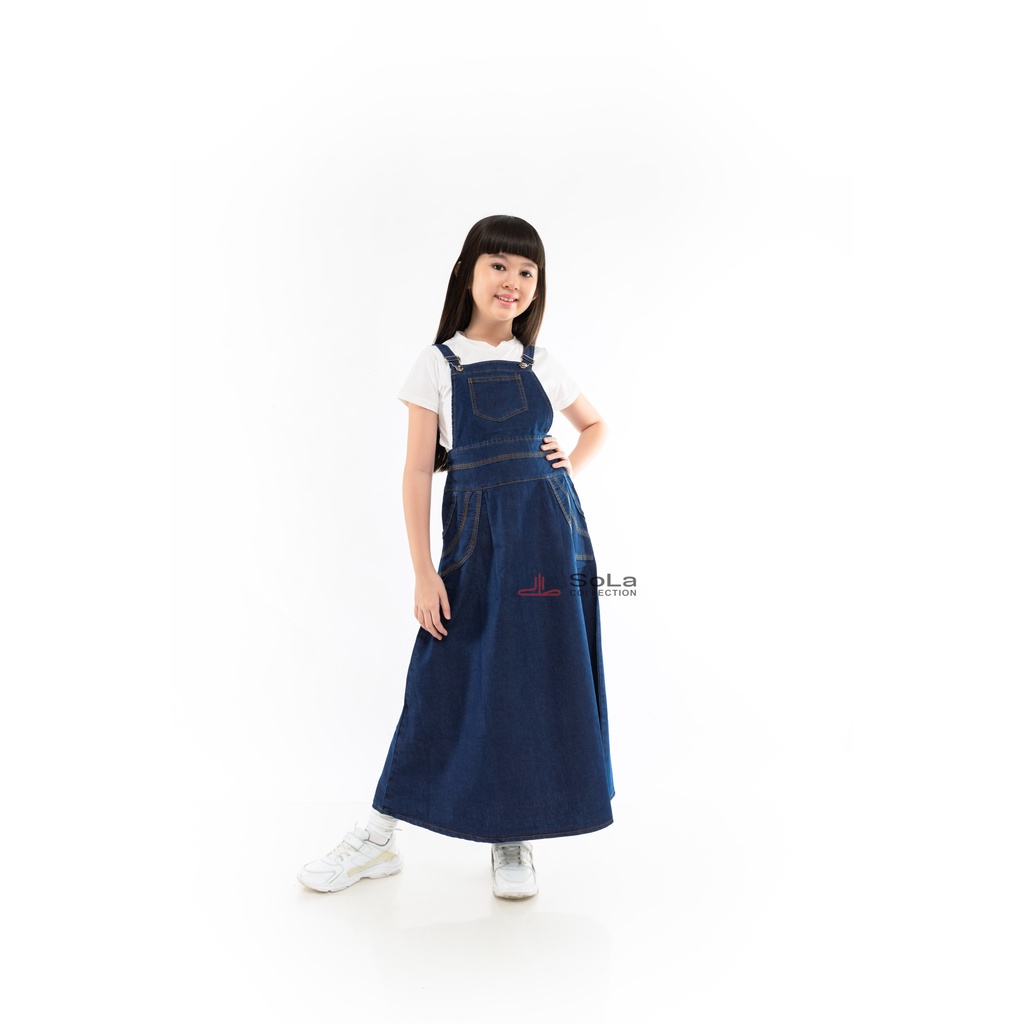 Sola - Overoll Rok Anak Rok jeans anak Warna Navy usia 6-11 tahun kode 89096