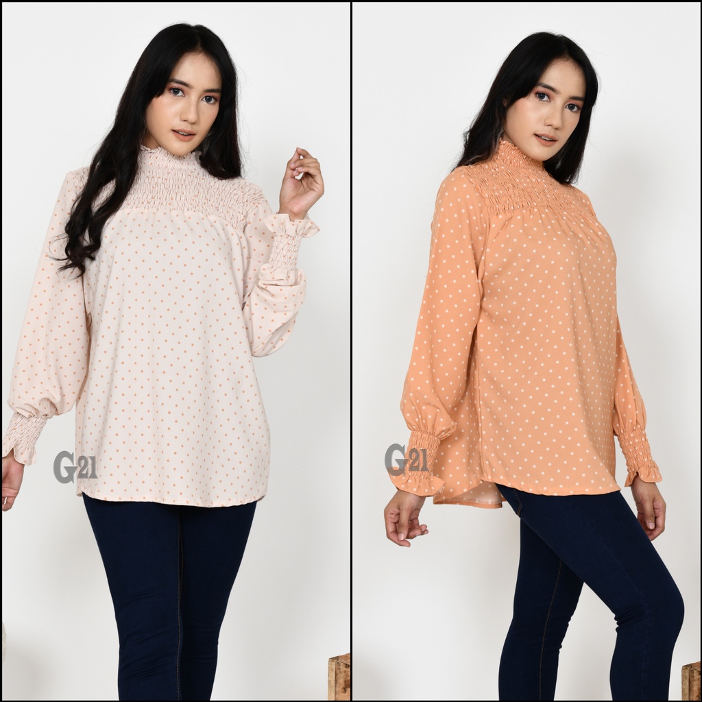 Blouse Blus Wanita Atasan Casual Lengan Panjang Premium Quality Atasan Wanita Blus Cantik Wanita Atasan Wanita Blouse Pakaian Wanita Atasan Fashion Kasual