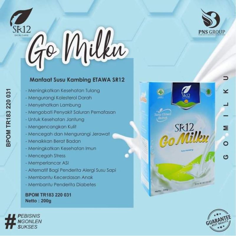 

GoMilku Susu Kambing Etawa Bubuk Kualitas PREMIUM Tanpa Gula GoMilku SR12 200gr HALAL BPOM