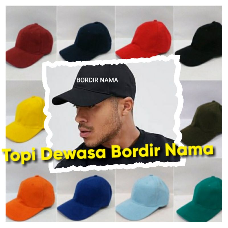 Topi Baseball Free Bordir Nama Topi Dewasa Unisex