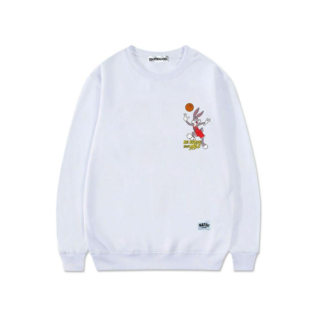 Natsu project Sweater Crewneck UNISEX Pria Wanita BUGS BUNNY NATSU SQUAD WHITE