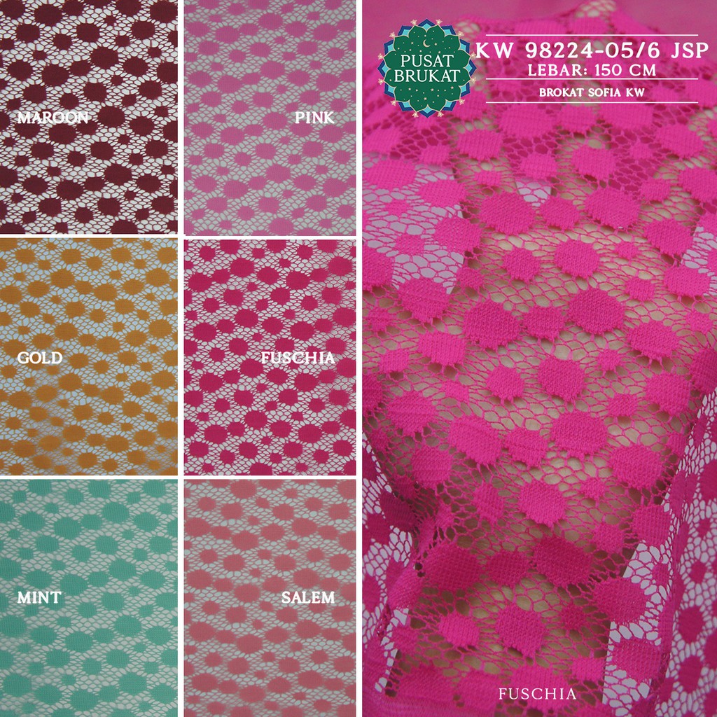 KAIN BRUKAT SYARINI / BROKAT SYAHRINI / MOTIF ONDE - KW 98225 [harga per 0.5m]