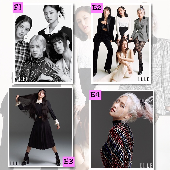 POSTER BLACKPINK ELLE OCTOBER 2020 | Lisa Jennie Jisoo Rose | hiasan dinding aesthetic kpop Size A3