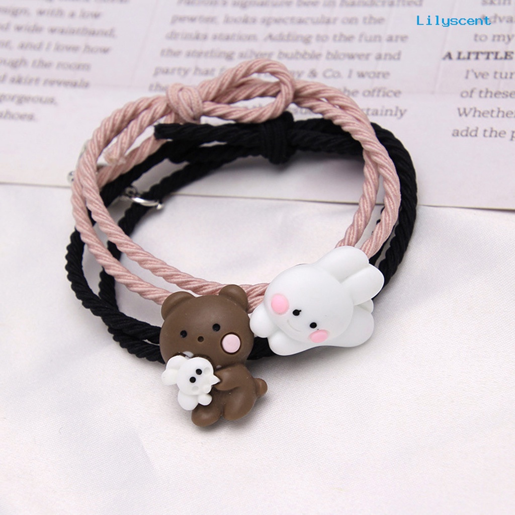 2pcs Gelang Pasangan Magnetik Motif Kartun Untuk Hari Valentine