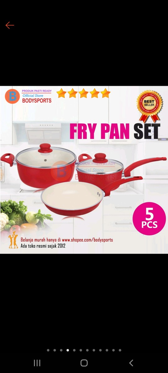 Panci Set Bestseller Ceramic Dessini Itali 7 Pcs Cookwareset Bs-3380