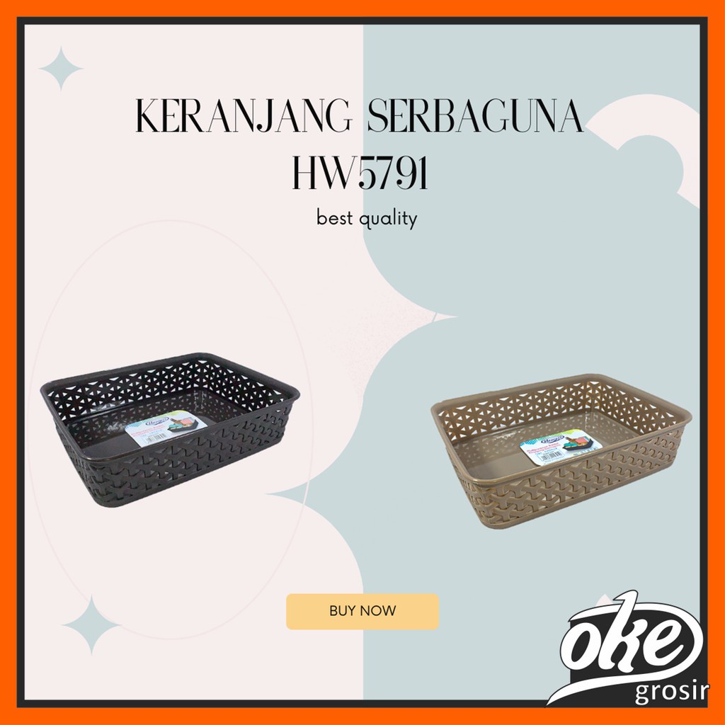 HAWAII Keranjang Serbaguna Size M 25*20*6 cm Castalla Keranjang Stationary HW5791