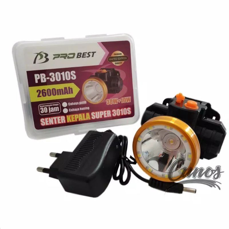 Senter Kepala 30W 30 Watt + 10 Watt Probest PB-3010S head lamp cahaya putih