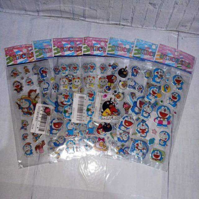 sticker hias timbul 3 dimensi 3D doraemon angry bird kucing