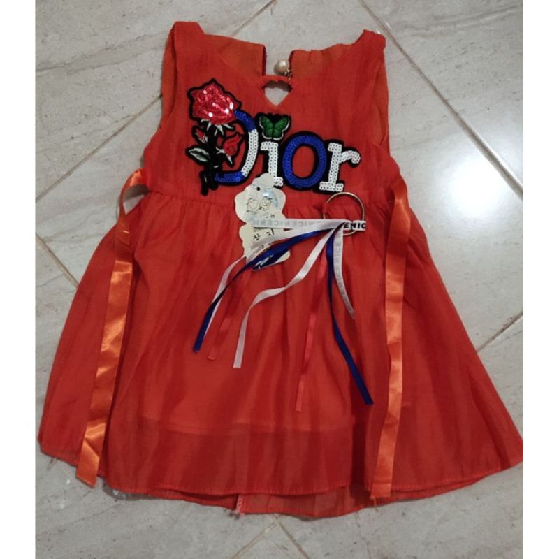 dress premium Dior anak perempuan import