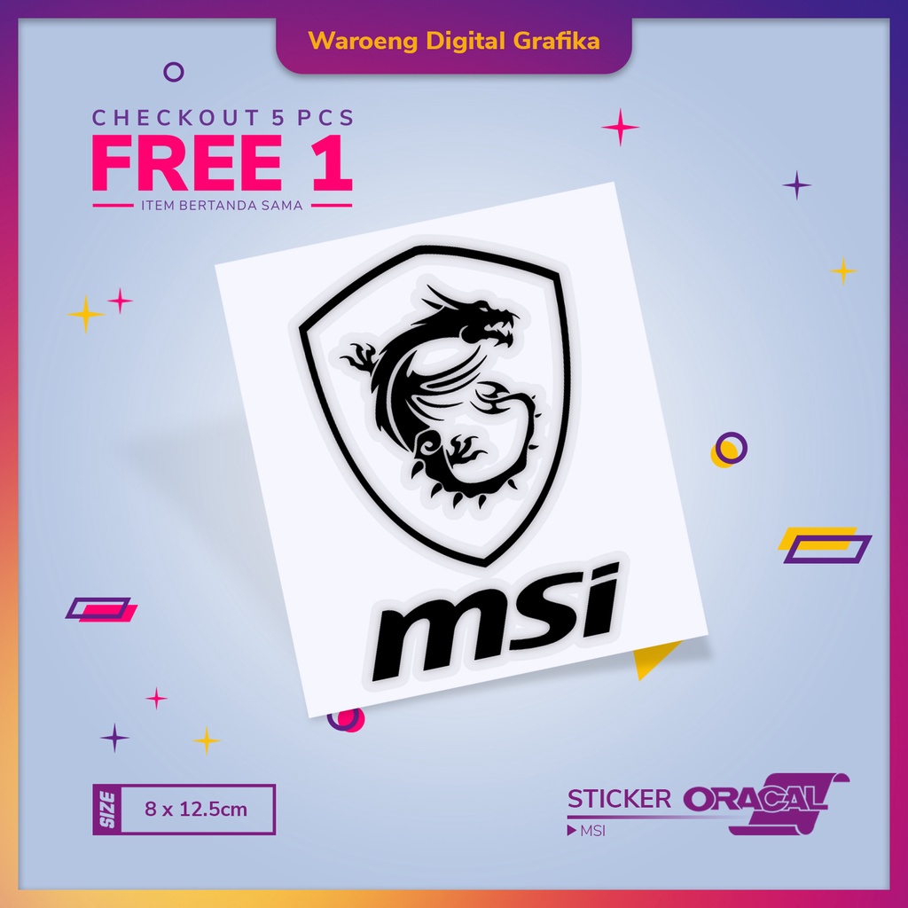 Cutting Sticker PC / Laptop MSI | Stiker MSI | Decal MSI