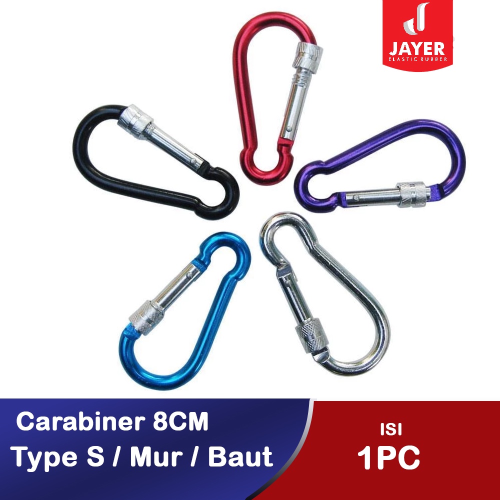 Carabiner Karabiner Gantungan Kunci S 8CM mur / Baut / Keychain Carabiner