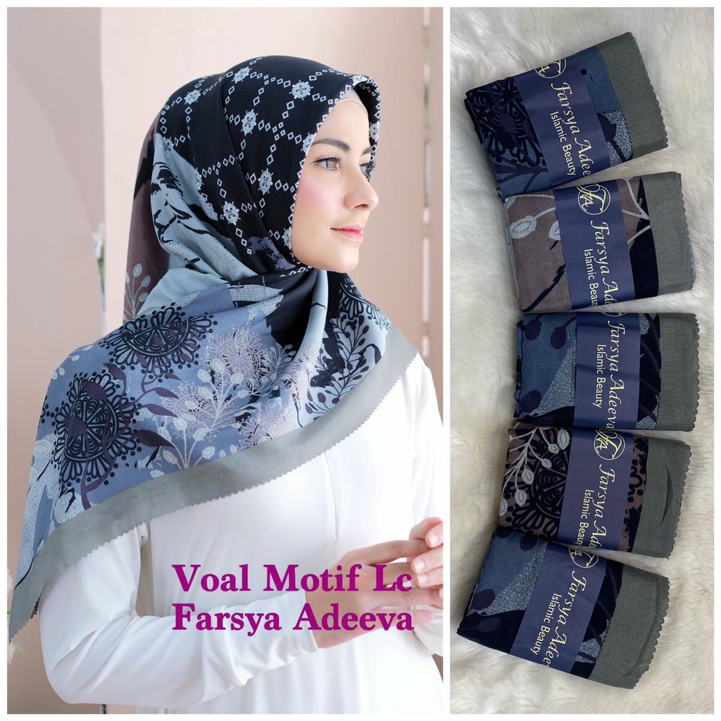 SEGI EMPAT MOTIF TERBARU HIJAB SEGI EMPAT MOTIF DEENAY  LASERCUT  TERMURAH DAN TERLARIS NAYLA HIJA'B-KEMBANG BLACK