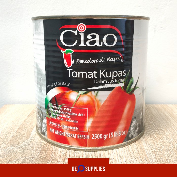 

Ciao Italian Peeled Tomato Premium 2550gr Tomat Kupas Chopped Tomato