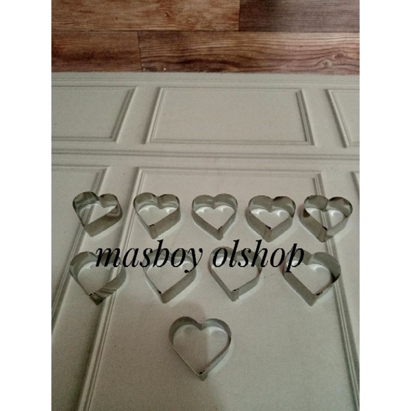 10pcs ring Cutter motif hati-love/cetakan kue kering