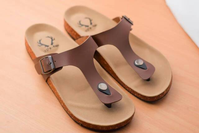 Sandal Slide Pria Sendal Slop Pria Casual Kulit Pu Santai Nongkrong Pantai