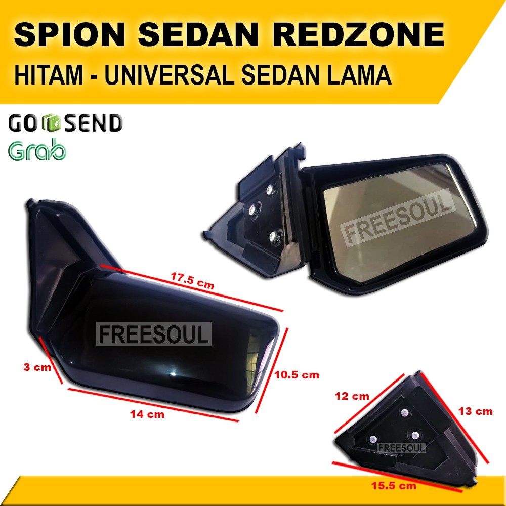 Spion Sedan Lama Merk Redzone - Hitam dan Chrome - Premium Quality