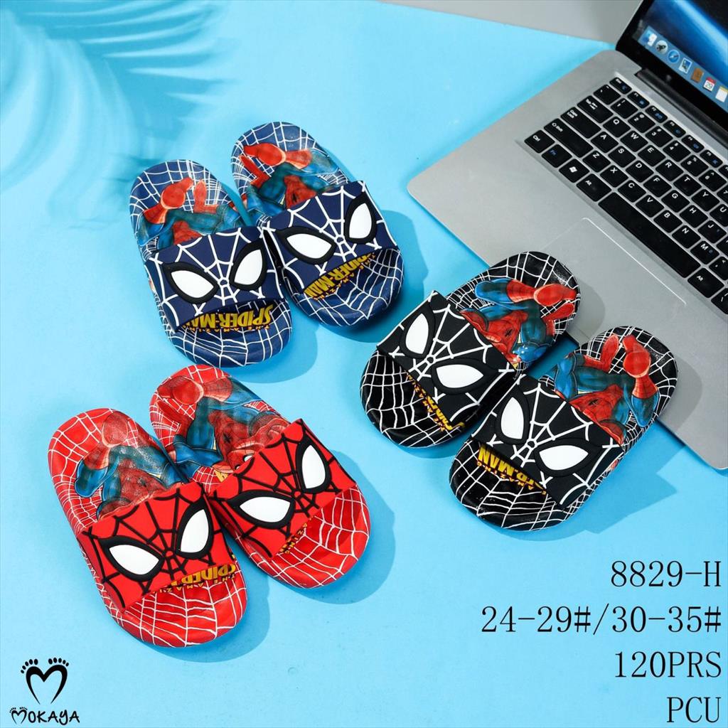 Sandal Slop Jelly Anak Cowok Spiderman Super Keren Terlaris Kekinian Import Mokaya / Size 24-35 (8829-H)