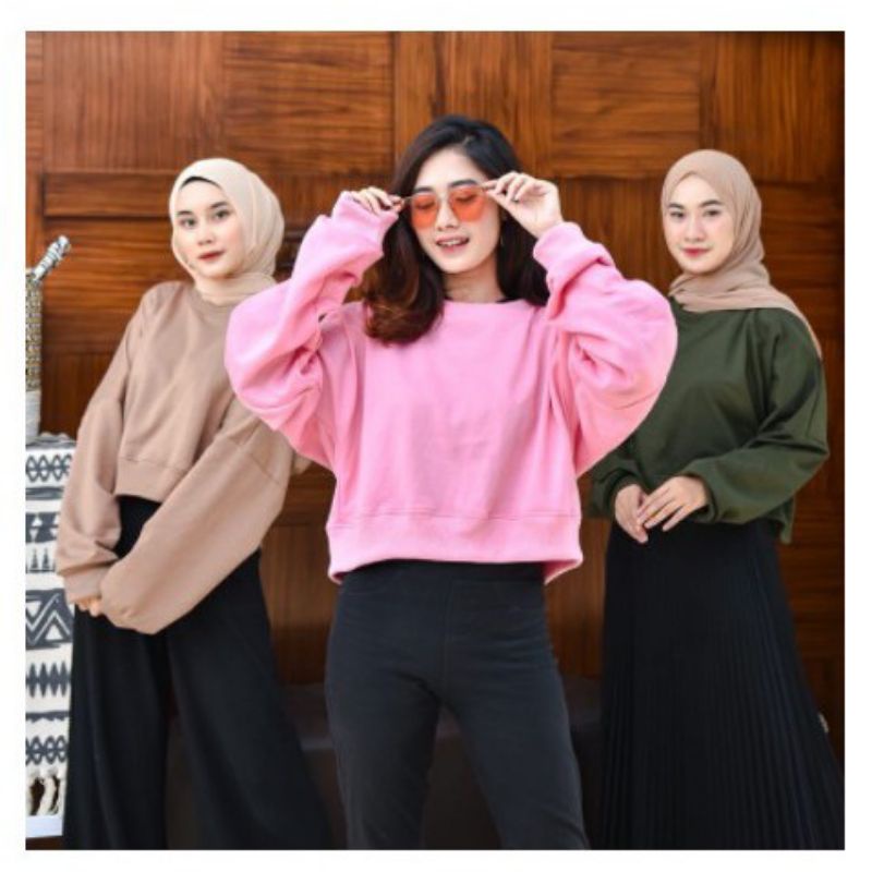 SWEATER CROPE | SWEATER WANITA OVERSIZE