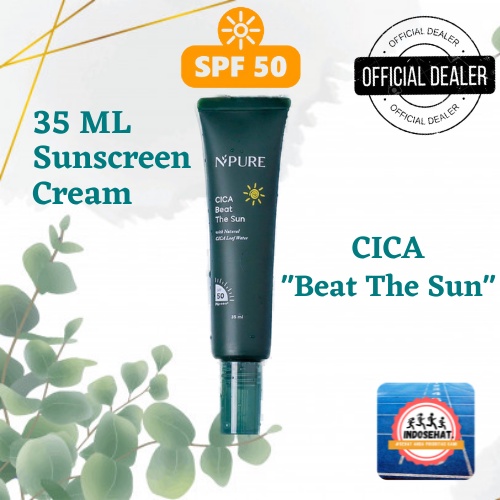 NPURE Cica Beat The Sun SPF 50 Protector Sunscreen Sunblock - Tabir Surya Pelindung Matahari Kulit Wajah
