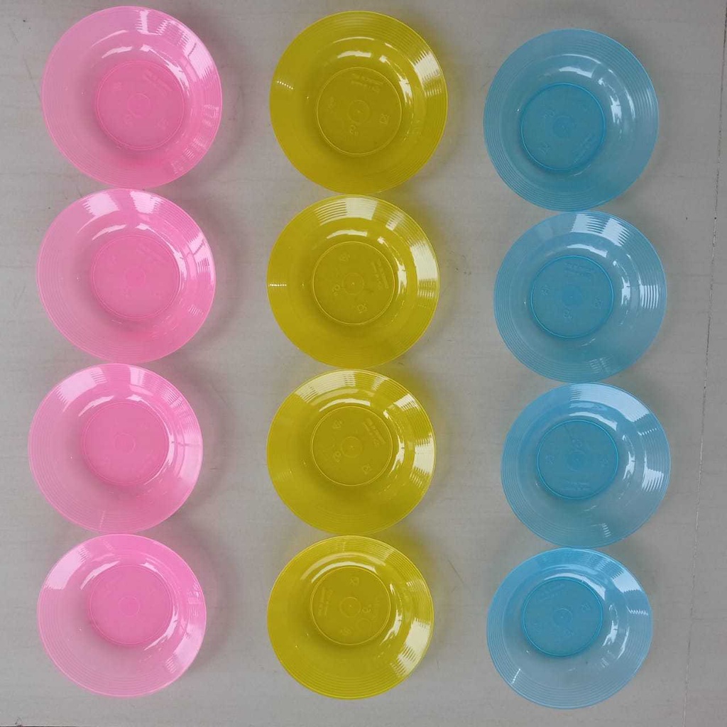 1 Lusin Piring Kecil Tatakan Gelas / Piring Kue Piring Lepek / Piring Plastik Mini