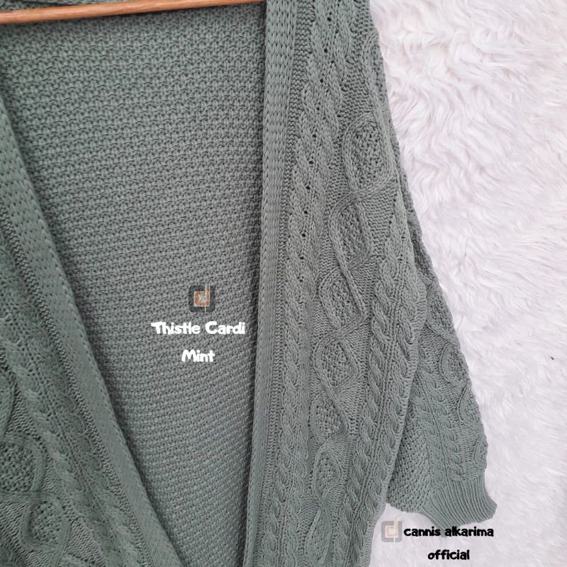 [NEW] Cardigan Cable Thistle Series - Cardigan Rajut Tebal-Cardigan Musim Dingin-Hj Mint