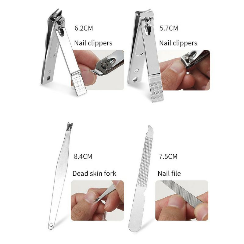 (BONUS DOMPET) Peralatan Menicure 8in1 Mini Stainless Stell  Gunting Kuku Portable Tools Set