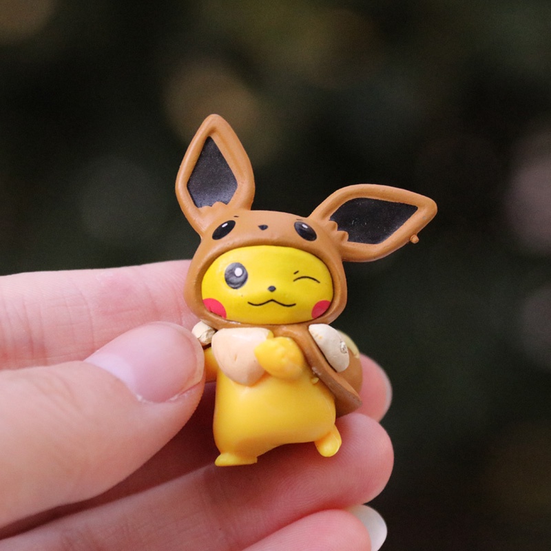 8 Pack / Set Mainan Action Figure Pokemon Pikachu Bahan Pvc Untuk Hiasan Kue