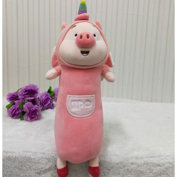 Guling Standing Pig Kostum Unicorn Size 60cm/26&quot;/guling pig/Boneka Babi Kostum unicorn/Bantal Animal