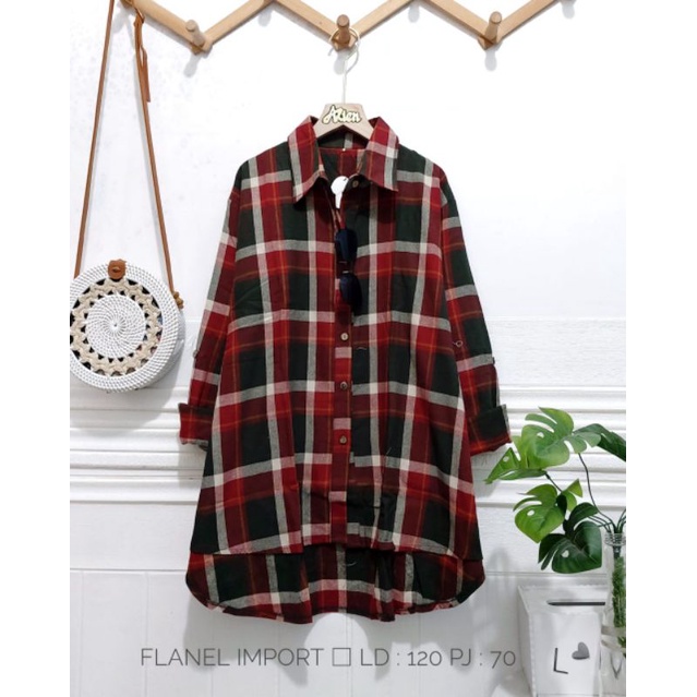 Atasan wanita bahan flanel import ukuran allsize ld 120